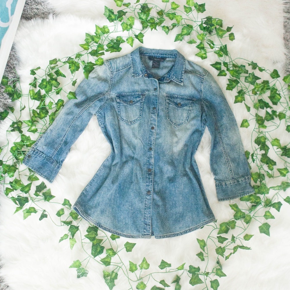 Calvin Klein Jeans Button Down Denim Shirt Size M